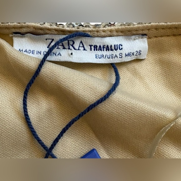 Zara NWT Gold Sequin Sparkle Sequin Midi Dress with Slit size S - Picture 11 of 11